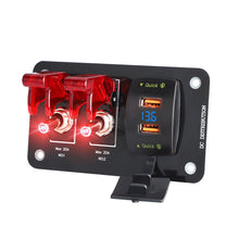 Load image into Gallery viewer, Car 3 Gang Heavy Duty Rocker Toggle Switch Panel QC3.0 USB 36W Dual QC 12V 20A Cover ON/Off 2Pin Automotive Marine Boat RV Camper