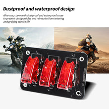 Load image into Gallery viewer, Car 3 Gang Heavy Duty Rocker Toggle Switch Panel QC3.0 USB 36W Dual QC 12V 20A Cover ON/Off 2Pin Automotive Marine Boat RV Camper