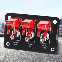 Load image into Gallery viewer, Car 3 Gang Heavy Duty Rocker Toggle Switch Panel QC3.0 USB 36W Dual QC 12V 20A Cover ON/Off 2Pin Automotive Marine Boat RV Camper