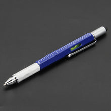 Load image into Gallery viewer, 6 in 1 Metal Pen Tool Multifunctional Screw Bits Spirit Level Scale Ruler Ballpoint Pen Outdoor Portable Alloy Pen Tools