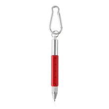 Load image into Gallery viewer, 6 in 1 Metal Pen Tool with Hook Multifunctional Screw Bits Scale Ruler Ballpoint Pen Outdoor Portable Alloy Pen Tools