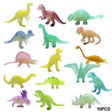 Load image into Gallery viewer, 12/16pcs Glow in Dark Dinosaur Model Toys Jurassic World Noctilucent Tyrannosaurus Toy Kids Action Figure Collectible Model Toys Gifts