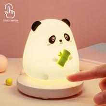 Load image into Gallery viewer, Rechargeable LED Night Light Kids Cute Panda Rabbit Silicone Lamp Touch Sensor Soft Light LED Lamp Children Night Accompany Lamp Birthday Christmas Gifts