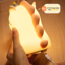 Load image into Gallery viewer, Unicorn/Dinosaur Silicone LED Night Light Pat Sensor Rechargeable Lamp Kids Bedroom Decor Cartoon Animal Night Lamp Christmas Gifts