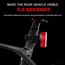 Load image into Gallery viewer, 1PC Mountain Bike Round Aluminum Shell Taillight Bright USB Charging Waterproof LED Intelligent Sensing Safety Warning Light Riding Equipment