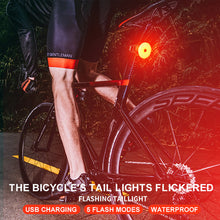 Load image into Gallery viewer, 1PC Mountain Bike Round Aluminum Shell Taillight Bright USB Charging Waterproof LED Intelligent Sensing Safety Warning Light Riding Equipment