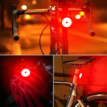Load image into Gallery viewer, 1PC Mountain Bike Round Aluminum Shell Taillight Bright USB Charging Waterproof LED Intelligent Sensing Safety Warning Light Riding Equipment