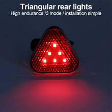 Load image into Gallery viewer, 1PC Creative Triangle Bicycle Taillight 6LED IPX3 Motorcycle Electric Vehicle Night Riding Warning Light Riding Equipment