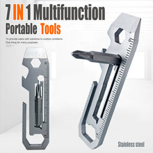 Load image into Gallery viewer, 7 In 1 Multifunctional Stainless Steel Tool Cassette Wrench Driver Bottle Opener Lightweight Portable Daily Maintenance Tool