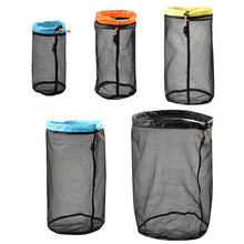 Load image into Gallery viewer, 1PC Outdoor Mesh Storage Bag Compressible Travel Clothing Picnic Hammock Organizer Lightweight Folding Beach Wash Package