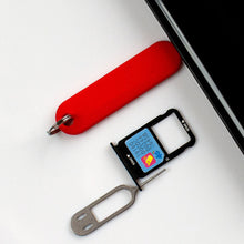 Load image into Gallery viewer, 1PC/5PCS Creative Anti-Loss With Silicone Sleeve Sim Card Removal Tool 304 Stainless Steel Smiley Face Card Holder Mobile Phone Tablet Portable Thimble For Apple Android SIM