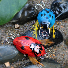 Load image into Gallery viewer, 1PC 3.8CM/4G Artificial Ladybug Bait Insect Floating Surface System Lure Bionic Bait For Bass Warping Mouth Blood Groove Hook 8#