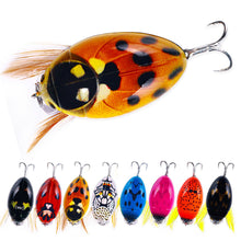 Load image into Gallery viewer, 1PC 3.8CM/4G Artificial Ladybug Bait Insect Floating Surface System Lure Bionic Bait For Bass Warping Mouth Blood Groove Hook 8#