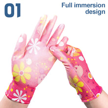 Load image into Gallery viewer, 1Pair PU Color Coated Palm Protective Gloves Thin Nylon Anti-Slip Wear-Resistant Gloves Planting Garden Cleaning Family Labor Protection Equipment
