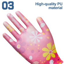 Load image into Gallery viewer, 1Pair PU Color Coated Palm Protective Gloves Thin Nylon Anti-Slip Wear-Resistant Gloves Planting Garden Cleaning Family Labor Protection Equipment