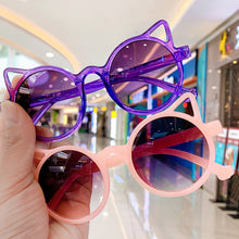 Load image into Gallery viewer, Cute Cat Shape Children Sunglasses Girls Boys Cute Cartoon Sunglasses Kids Outdoor Sun Protection Sunglasses Lovely Vintage Glasses
