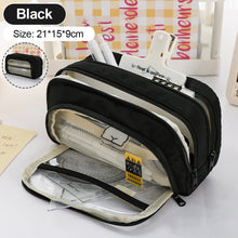 Load image into Gallery viewer, 1Pc Transparent Canvas Large-capacity Pencil Bag Holder Girl Stationery Desk Organizer School Office Supplies Storage Bag