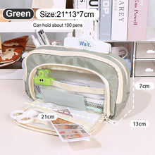 Load image into Gallery viewer, 1Pc Transparent Canvas Large-capacity Pencil Bag Holder Girl Stationery Desk Organizer School Office Supplies Storage Bag