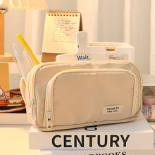 Load image into Gallery viewer, 1Pc Transparent Canvas Large-capacity Pencil Bag Holder Girl Stationery Desk Organizer School Office Supplies Storage Bag