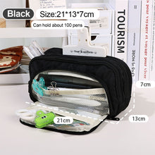 Load image into Gallery viewer, 1Pc Transparent Canvas Large-capacity Pencil Bag Holder Girl Stationery Desk Organizer School Office Supplies Storage Bag