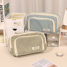 Load image into Gallery viewer, 1Pc Transparent Canvas Large-capacity Pencil Bag Holder Girl Stationery Desk Organizer School Office Supplies Storage Bag