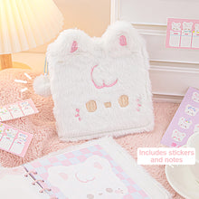 Load image into Gallery viewer, Cute Plush Notebook For Girls Furry Cats Notebook Loose-leaf Binder Daily Planner Journal Book Note Pad Stationery