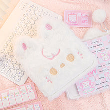 Load image into Gallery viewer, Cute Plush Notebook For Girls Furry Cats Notebook Loose-leaf Binder Daily Planner Journal Book Note Pad Stationery