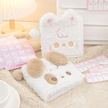 Load image into Gallery viewer, Cute Plush Notebook For Girls Furry Cats Notebook Loose-leaf Binder Daily Planner Journal Book Note Pad Stationery
