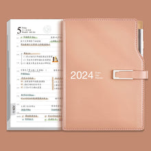 Load image into Gallery viewer, 2024 A6 Planner Notebook Diary Weekly Planner Agenda Goal Habit Schedules Journal Notebooks Stationery Office School Supplies