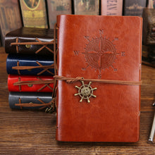 Load image into Gallery viewer, A5 PU Leather Kraft Paper Cover Diary Notebook Vintage Cover Traveler Album For Students Office School Supplies