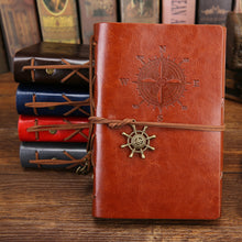 Load image into Gallery viewer, A7 PU Leather Kraft Paper Cover Diary Notebook Vintage Cover Traveler Album For Students Office School Supplies