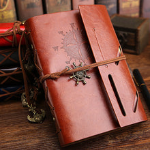 Load image into Gallery viewer, A7 PU Leather Kraft Paper Cover Diary Notebook Vintage Cover Traveler Album For Students Office School Supplies
