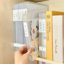 Load image into Gallery viewer, 1Pc File Storage Box A4 File Labelable Double Buckle Transparent Save Desktop Space Storage Office File Favorites Folder Home Office