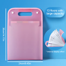 Load image into Gallery viewer, File Folder Multi-pages 13 Pockets Large Capacity Vertical Expandable Bag Paper Document Accordion File Organizer