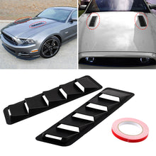 Load image into Gallery viewer, 2pcs Universal Car Front Bonnet Vents Hood Cover Carbon Fiber Black Hood Cooling Panel Decoration Exterior Accessories