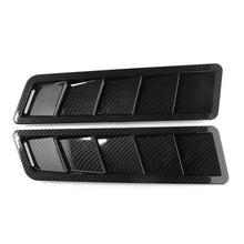 Load image into Gallery viewer, 2pcs Universal Car Front Bonnet Vents Hood Cover Carbon Fiber Black Hood Cooling Panel Decoration Exterior Accessories