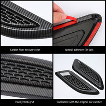 Load image into Gallery viewer, 2Pcs Universal Carbon Fiber Car Air Intake Inlet Bonnet Hoods Scoop Decoration Cover Vents Sticker Decorative Cover Tuning Accessories