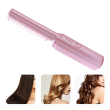 Load image into Gallery viewer, USB Charging Portable Mini Hair Straightener Curling Iron Adjustable Temperature Dual-purpose Hair Straightener Hair Style Tool
