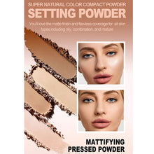 Load image into Gallery viewer, Matte Oil Control Makeup Pressed Powder Waterproof Long-lasting Concealer Setting Powder Makeup Cosmetics