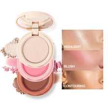 Load image into Gallery viewer, 3 in 1 Highlight Blush Contouring Makeup Palette Waterproof Long-lasting Stereoscopic Contour Face Makeup Cosmetics