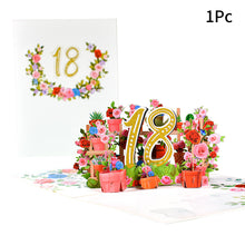 Load image into Gallery viewer, 3D Pop Up Anniversary Card 1st 10 21 30 60 Number Figure Greeting Cards for Birthday Wedding