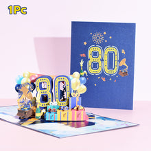 Load image into Gallery viewer, 3D Pop Up Anniversary Card 1st 10 21 30 60 Number Figure Greeting Cards for Birthday Wedding