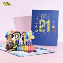 Load image into Gallery viewer, 3D Pop Up Anniversary Card 1st 10 21 30 60 Number Figure Greeting Cards for Birthday Wedding