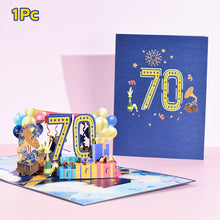 Load image into Gallery viewer, 3D Pop Up Anniversary Card 1st 10 21 30 60 Number Figure Greeting Cards for Birthday Wedding