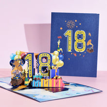 Load image into Gallery viewer, 3D Pop Up Anniversary Card 1st 10 21 30 60 Number Figure Greeting Cards for Birthday Wedding