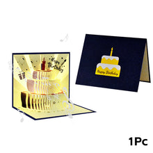 Load image into Gallery viewer, 3D Pop Up Birthday Card for Kids Boy Girl Baby Shower First Birthday Party Greeting Cards Postcards Gifts with Happy Birthday and Light Strings