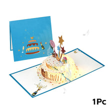 Load image into Gallery viewer, 3D Pop Up Birthday Card for Kids Boy Girl Baby Shower First Birthday Party Greeting Cards Postcards Gifts with Happy Birthday and Light Strings