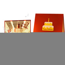 Load image into Gallery viewer, 3D Pop Up Birthday Card for Kids Boy Girl Baby Shower First Birthday Party Greeting Cards Postcards Gifts with Happy Birthday and Light Strings