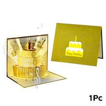 Load image into Gallery viewer, 3D Pop Up Birthday Card for Kids Boy Girl Baby Shower First Birthday Party Greeting Cards Postcards Gifts with Happy Birthday and Light Strings