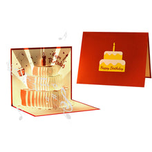 Load image into Gallery viewer, 3D Pop Up Birthday Card for Kids Boy Girl Baby Shower First Birthday Party Greeting Cards Postcards Gifts with Happy Birthday and Light Strings